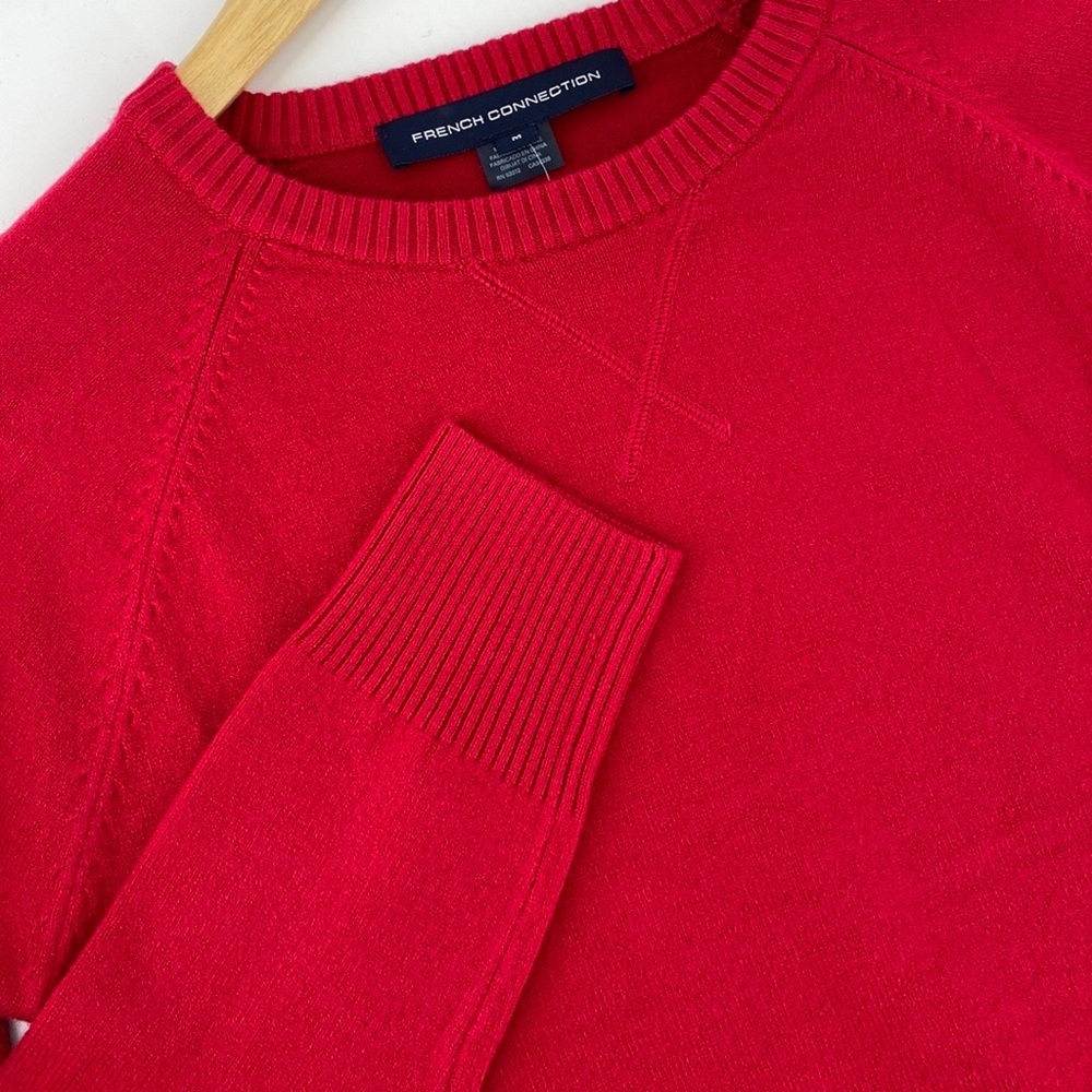 NEW French Connection Babysoft Plains Pullover Sweater Berry Red Medium ..